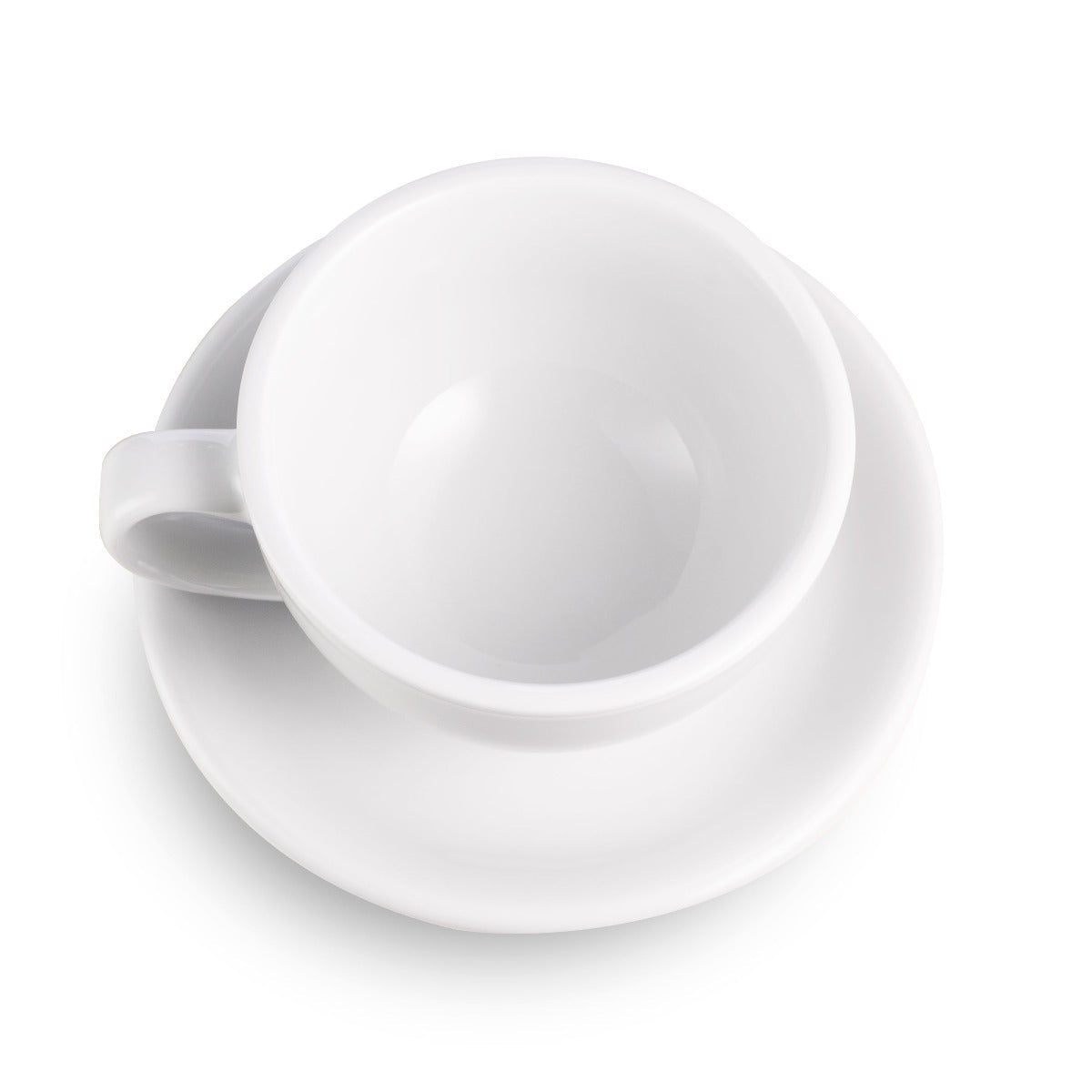 Coffee Mug, Egg Style Latte Cup & Saucer White (10oz, Porcelain Construction for Everyday Drinks, Home and Entertaining image 2