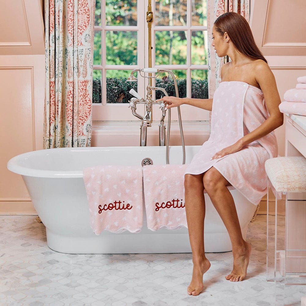Bath Towel, Patterned Scallop for Home Bathrooms and Everyday Care, 5 Color Options, Designed for Daily Bathroom Routines and Guest Baths image 2