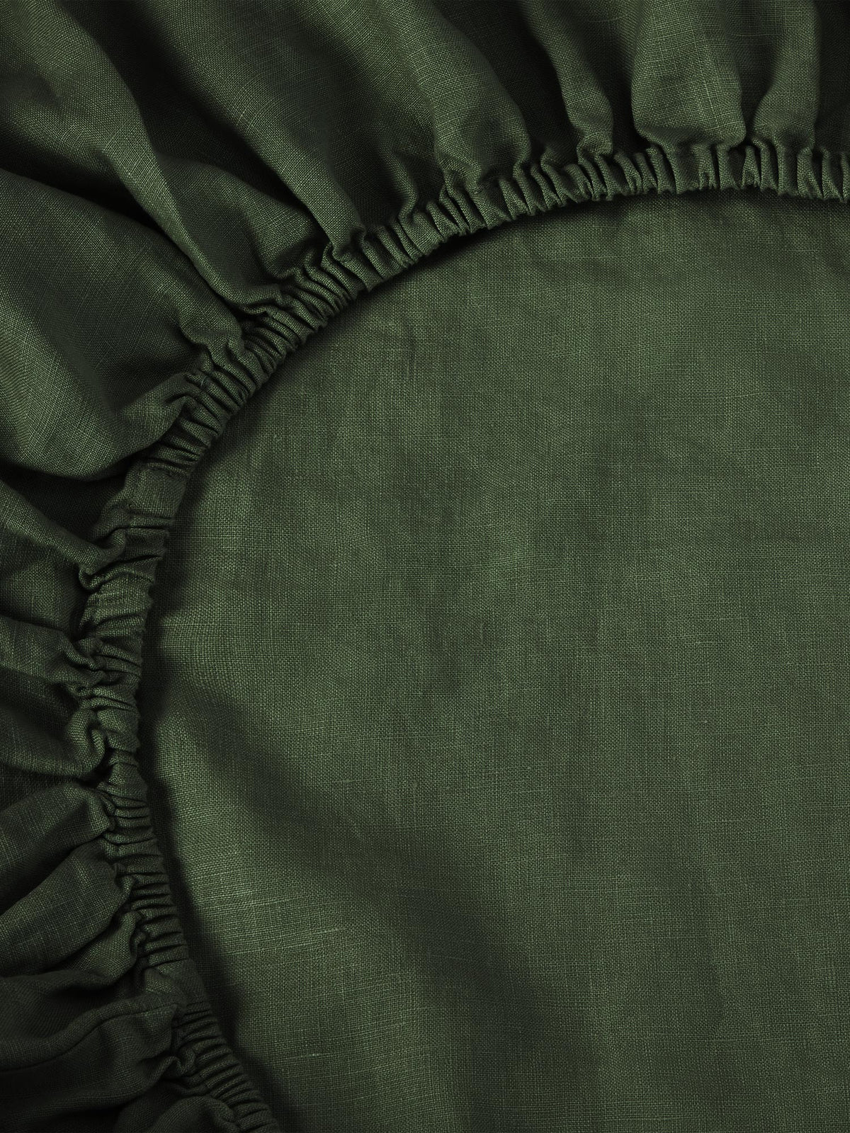Fitted Sheet, Fern Green 100% Linen for Bedroom Comfort, Bed Layering and Everyday Sleep, 4 Size Options image 2