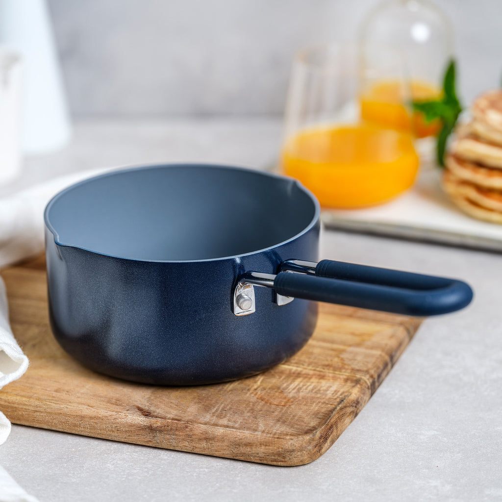 Saucepan, Ceramic Nonstick 1 Quart Navy, Dishwasher-Safe Care for Sauces, Grains and Everyday Stovetop Cooking image 2