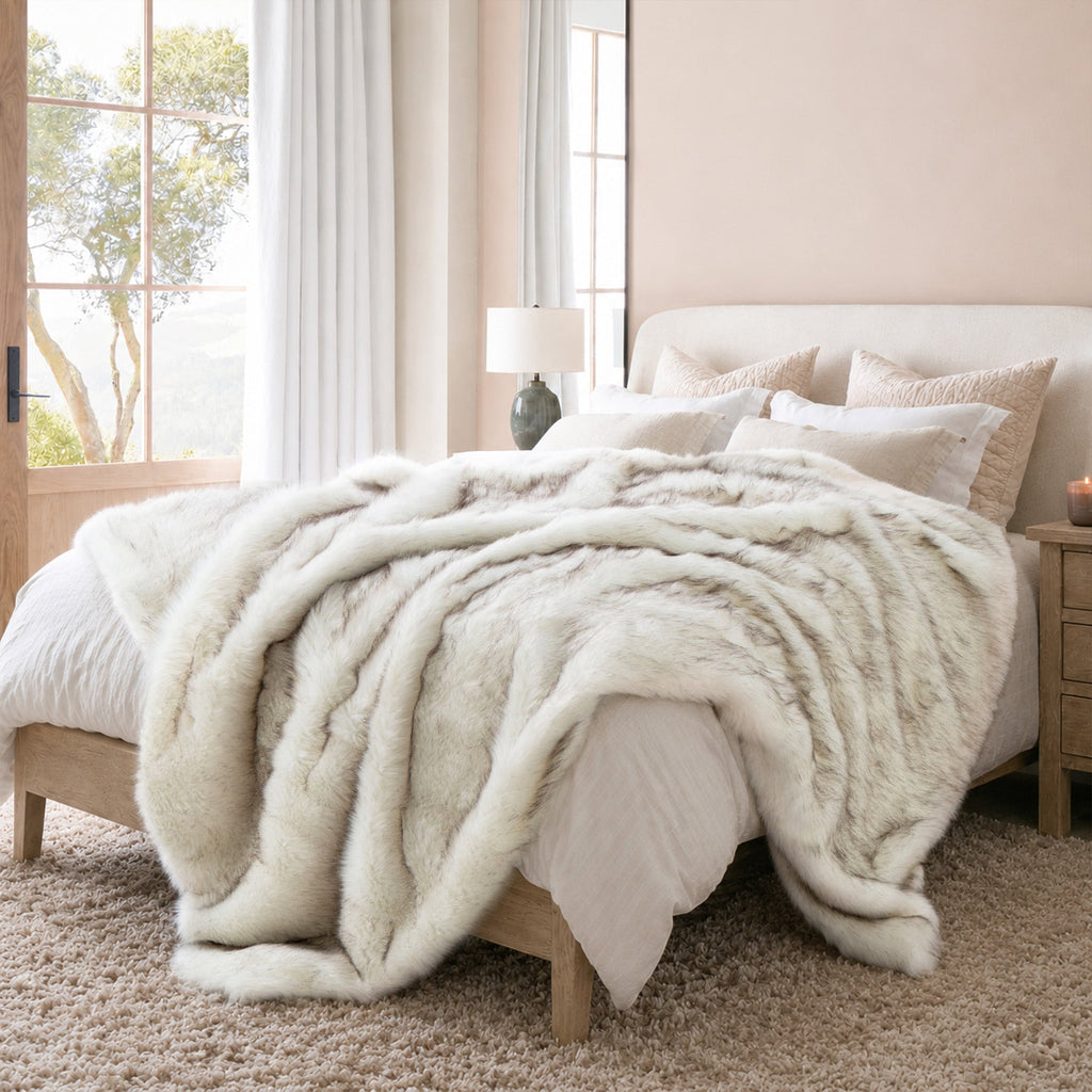 Cozy Throw Blanket, Faux Fox Fur for Living Rooms, Bedrooms and Everyday Lounging, 2 Size Options image 2