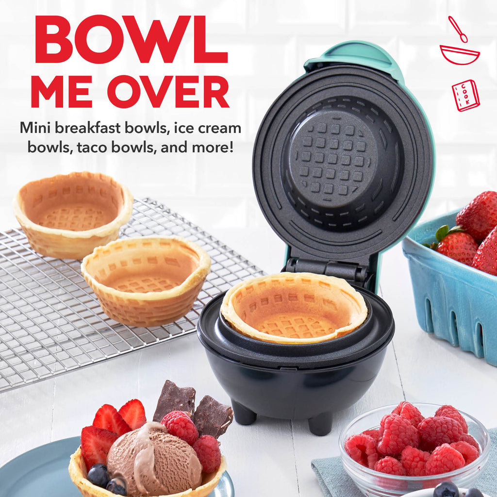 Dinnerware, Mini Waffle Bowl Maker, Non-Slip Design for Family Dining, Serving and Entertaining, 3 Color Options image 2