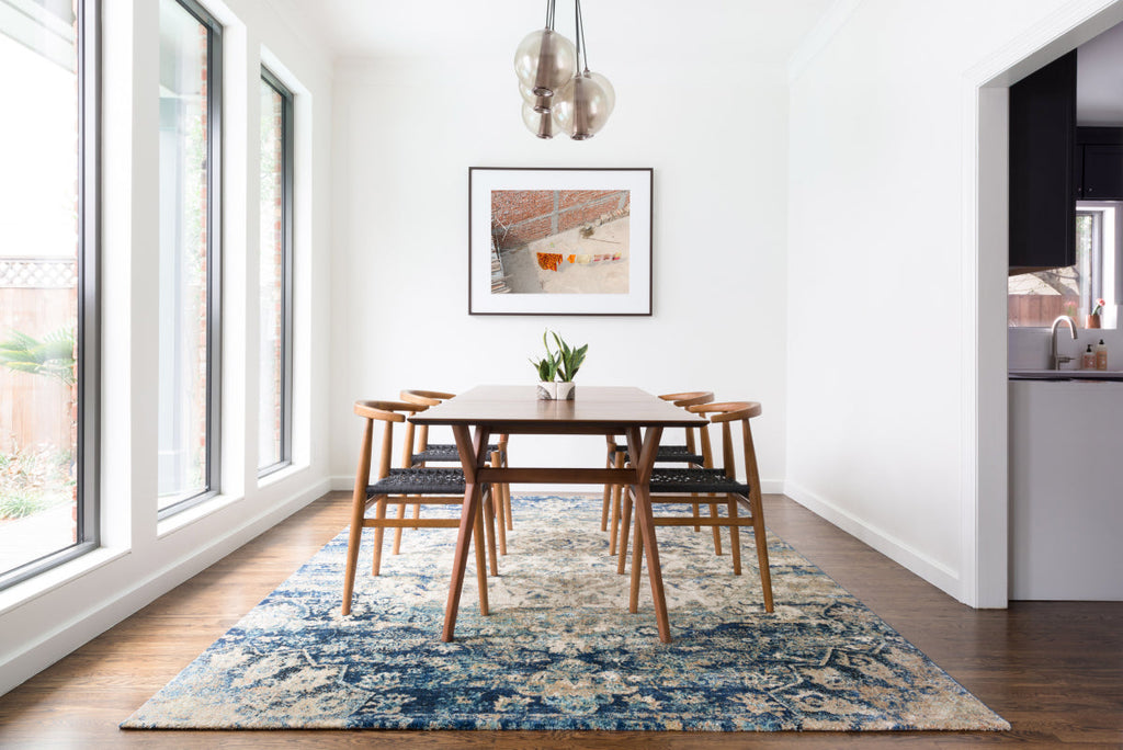 Area Rug, Anastasia AF 06 Blue Ivory for Living Rooms, Bedrooms and Entryways, 2 Size Options image 2