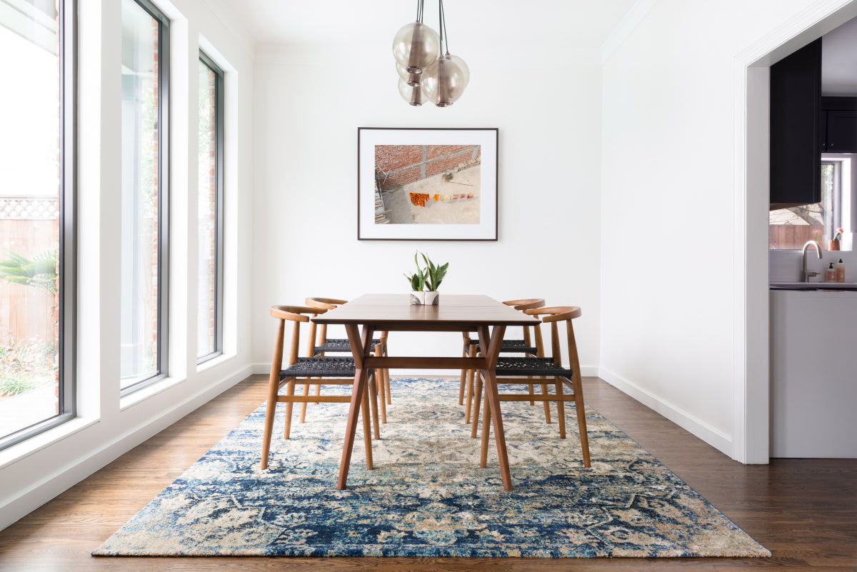 Area Rug, Anastasia AF 06 Blue Ivory for Living Rooms, Bedrooms and Entryways, 2 Size Options image 2