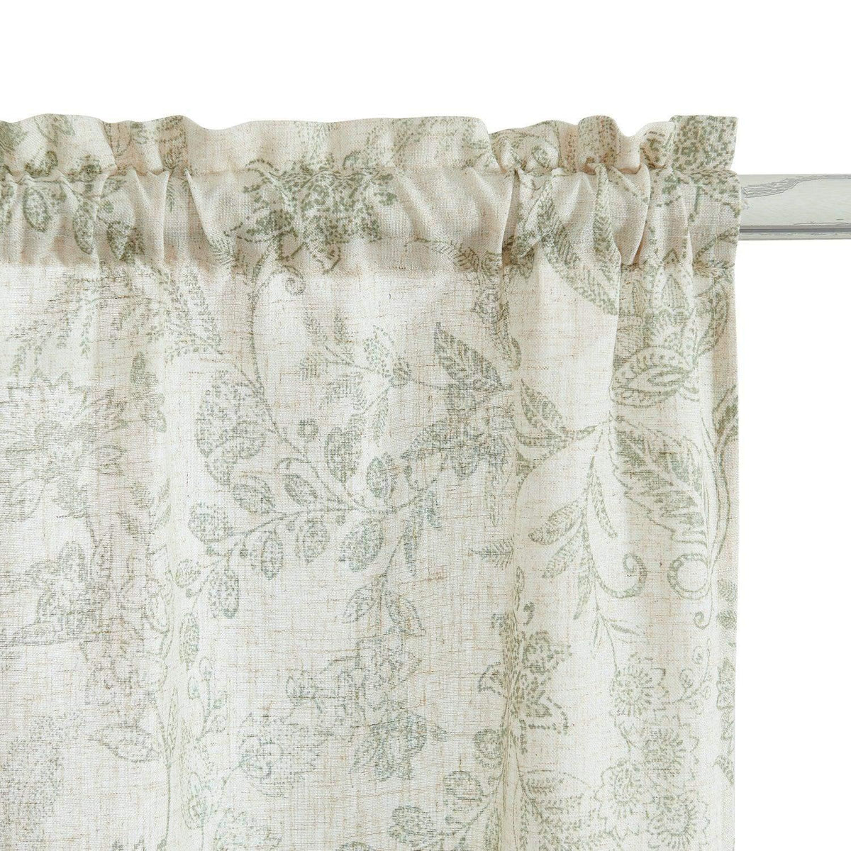 Window Curtain, Vintage Scrollwork Floral Linen Kitchen, Lightweight Design for Windows, Room Styling and Everyday Privacy image 2