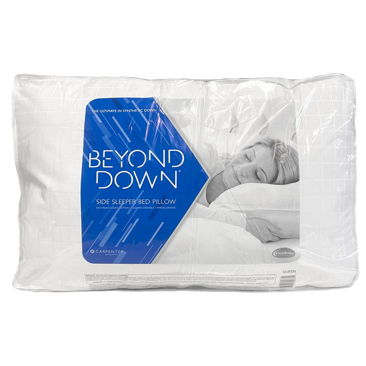 Bed Pillow, Co. Beyond Down Side Sleeper, Machine-Washable Care, Hypoallergenic Comfort for Sleeping, Reading and Bedroom Comfort image 2