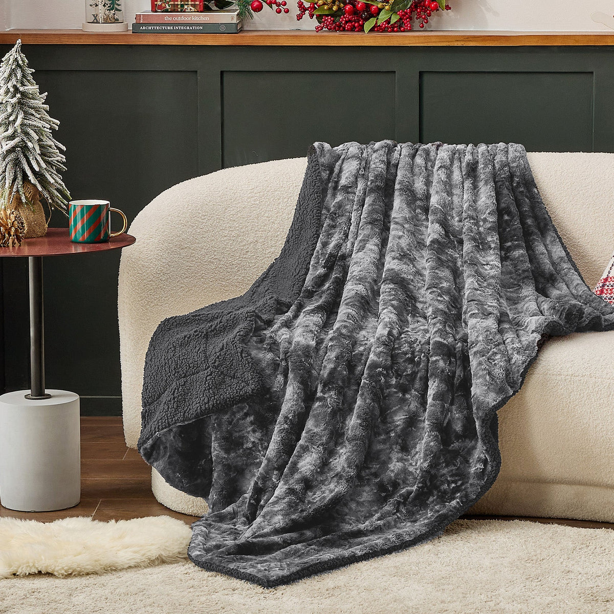 Cozy Throw Blanket, Faux Fur Sherpa Fleece for Sofas, Beds and Relaxing at Home, 4 Sizes and 10 Colors image 2