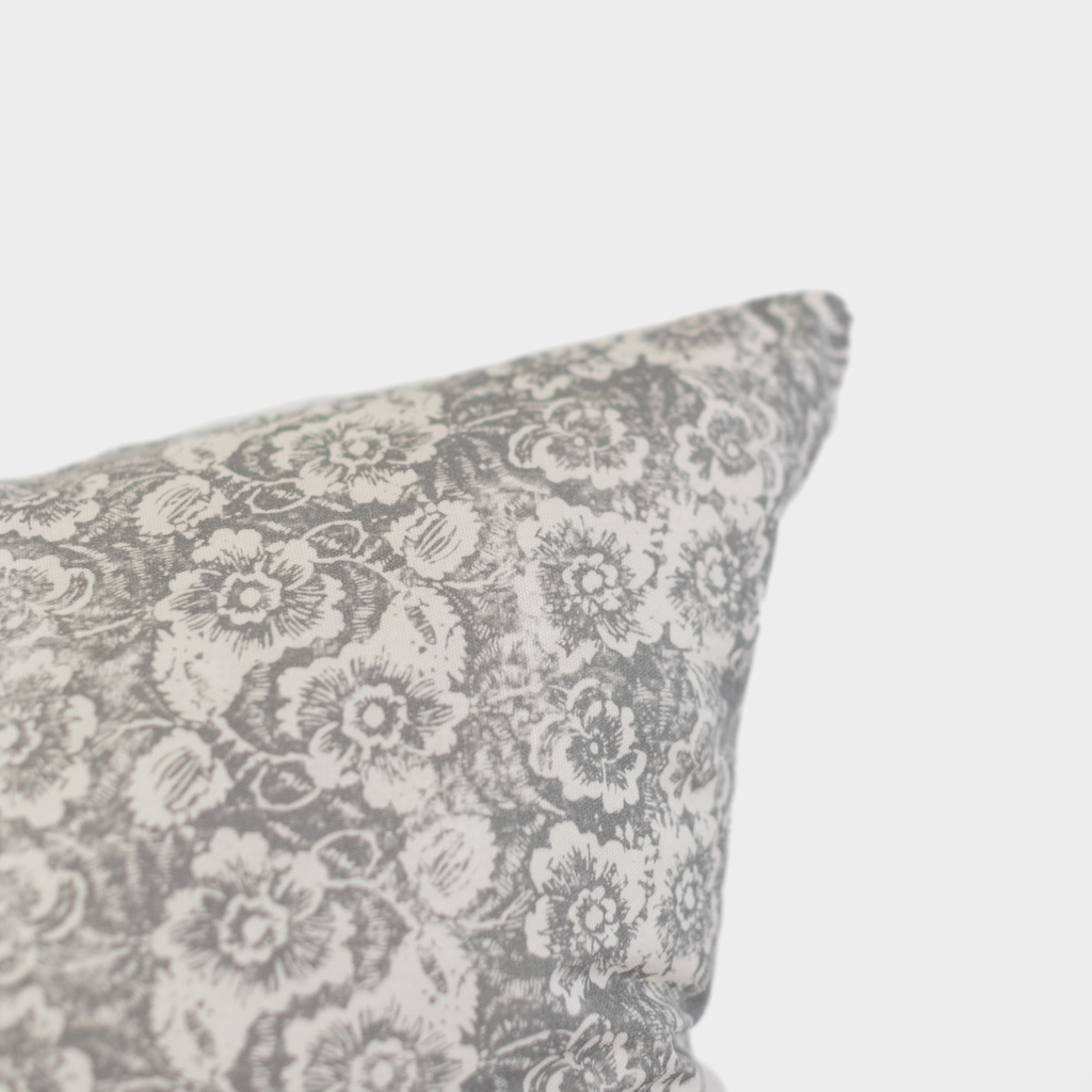 Decorative Pillow Cover Set, Flora in Gray 24", Machine-Washable Care for Sofas, Beds and Living Room Accents image 2