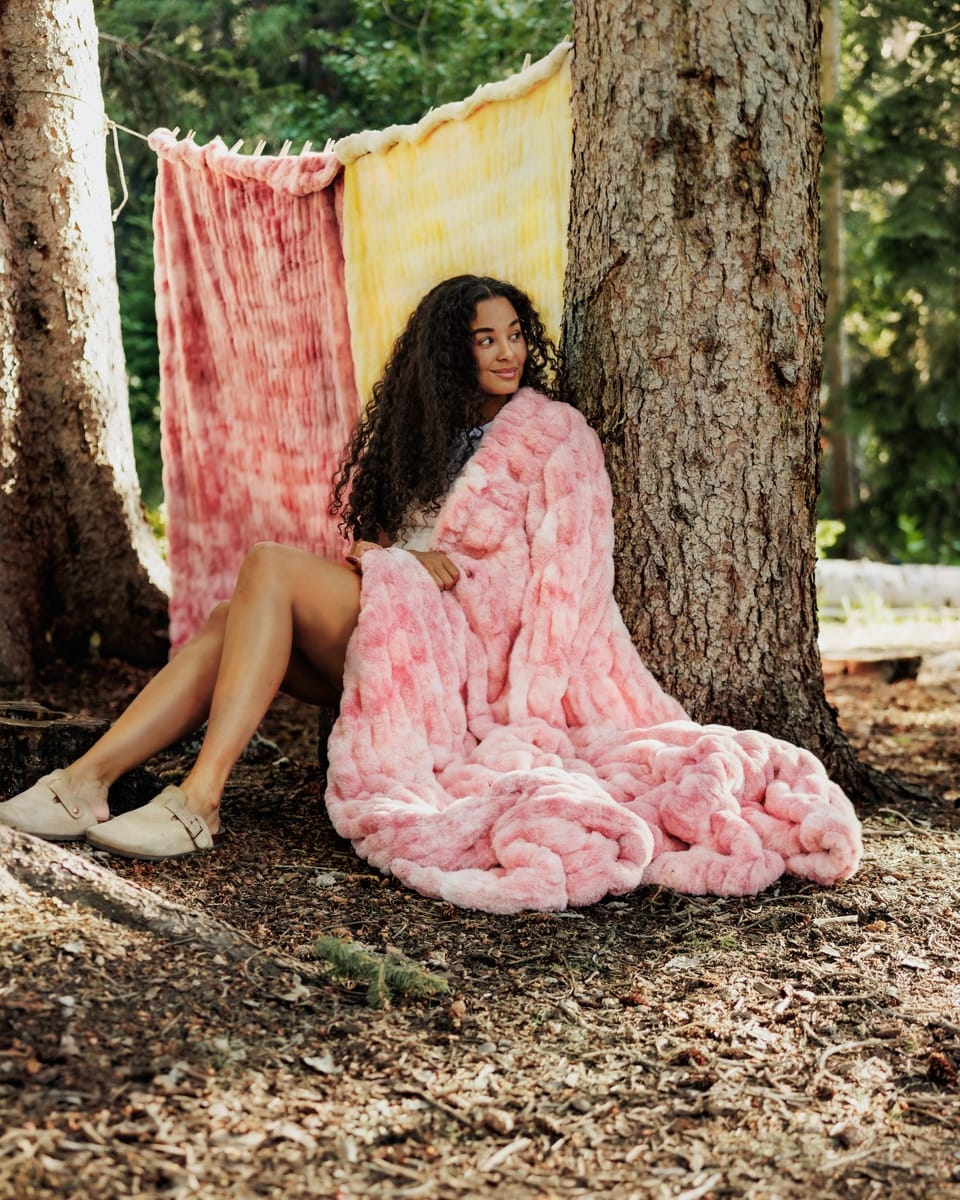 Cozy Throw Blanket, Hugs Cotton Candy Pink for Sofas, Beds and Relaxing at Home, 5 Size Options image 2