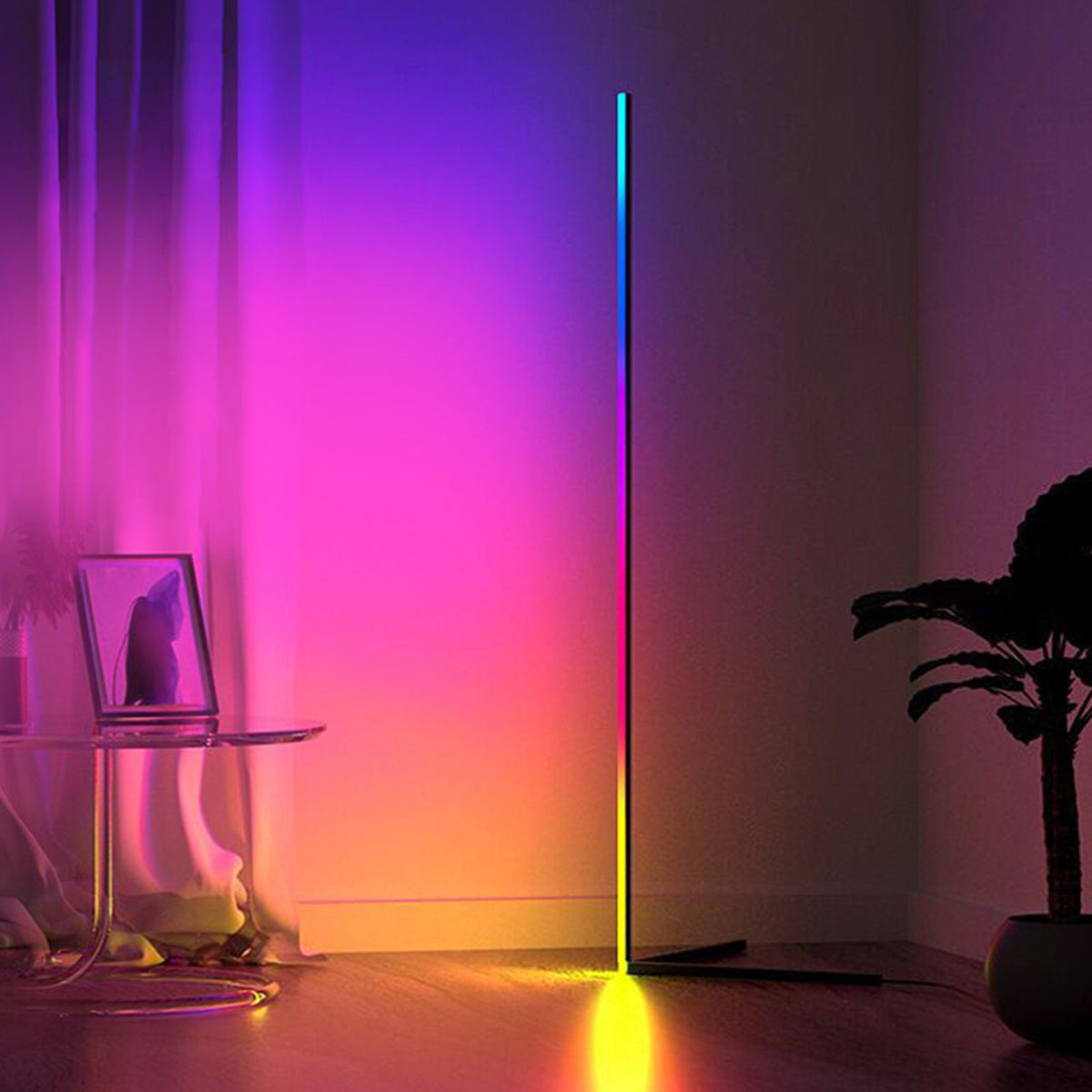 Home Lighting, Modern RGB Corner Floor Lamp GT050 for Desks, Side Tables and Warm Room Lighting, 2 style Options image 2