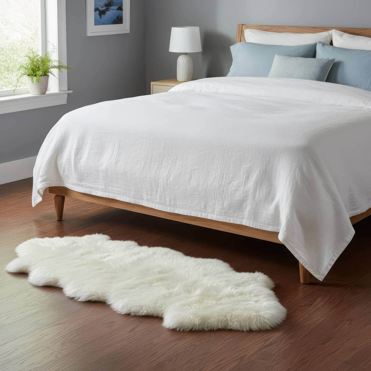 Area Rug, Genuine Sheepskin Fluffy Soft Pile Shaggy 100% for Hallways, Dining Spaces and Home Decor, 5 Size Options image 2