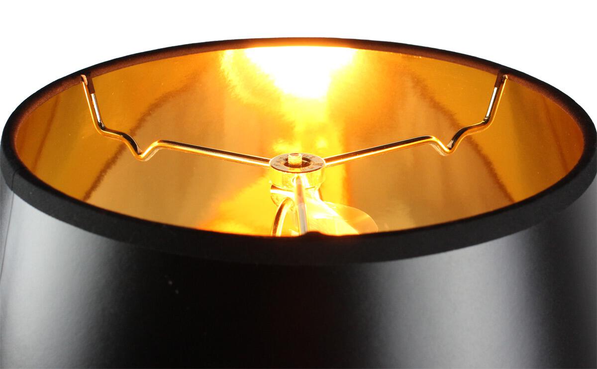 Lamp Shade, 18"W x 15"H Black Parchment Gold Lined Empire for Table Lamps, Floor Lamps and Home Lighting image 2
