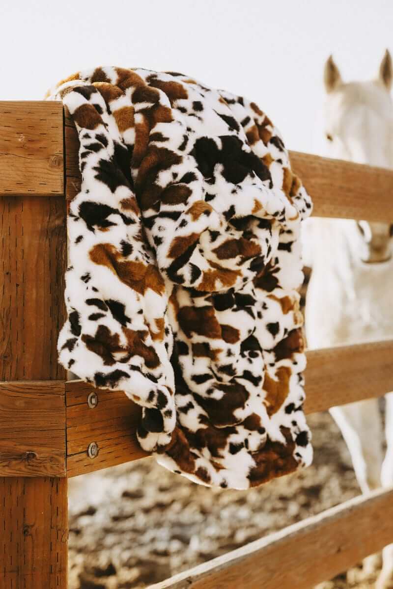 Cozy Throw Blanket, Hugs Brown Cow for Sofas, Beds and Relaxing at Home, 5 Sizes and 4 Colors image 2