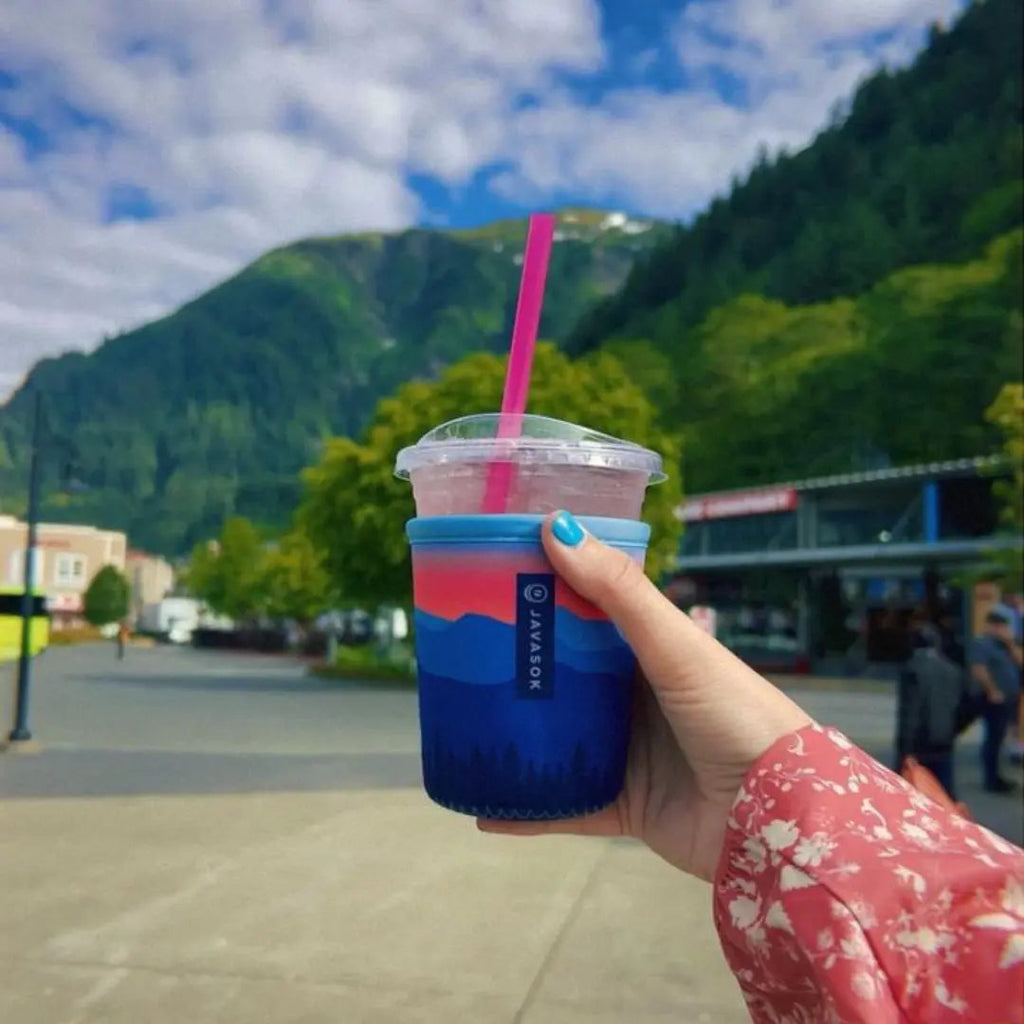 Reusable Cup Sleeve, Blue Ridge, Neoprene Construction for Coffee Cups, Daily Commutes and Dry Hands, 5 Size Options image 2