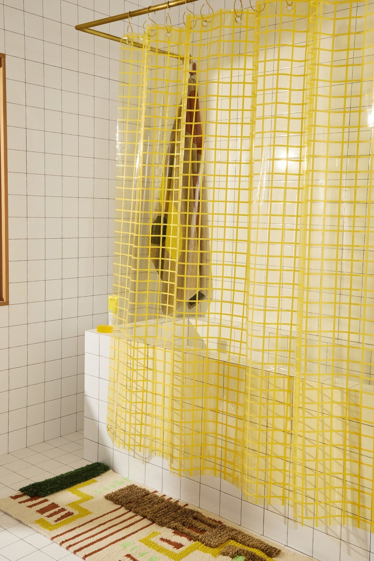 Shower Curtain, 2x2 in Butter, EVA with 30% Recycled Content, 12 Gauge Material for Bathroom Showers, Privacy Screening and Everyday Decor image 2