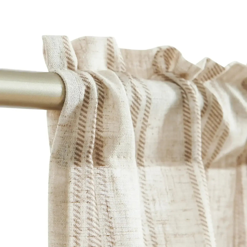 Window Curtain, Twill Striped Linen Blend Rod Pocket Kitchen, Lightweight Design for Windows, Room Styling and Everyday Privacy image 2