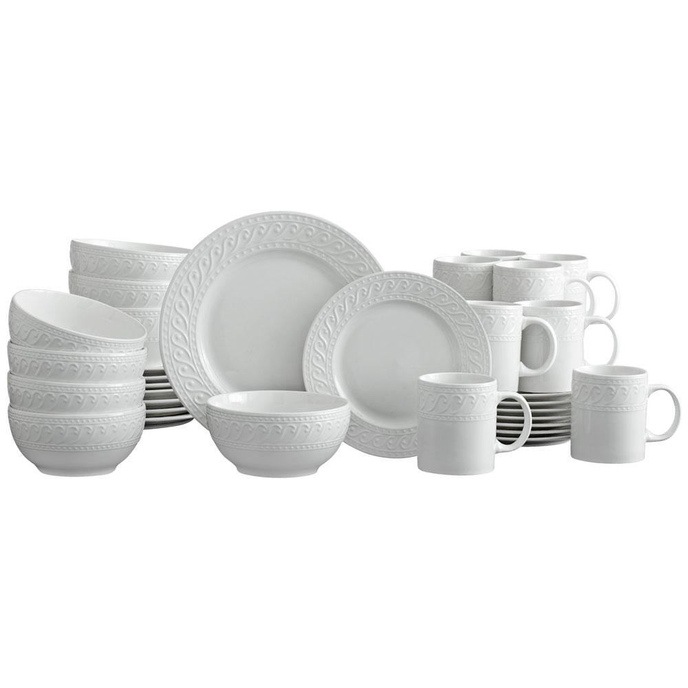 Dinnerware, Sylvia 32 Piece Set, Service for 8, Porcelain Construction, Dishwasher-Safe Care for Everyday Meals and Table Settings image 2