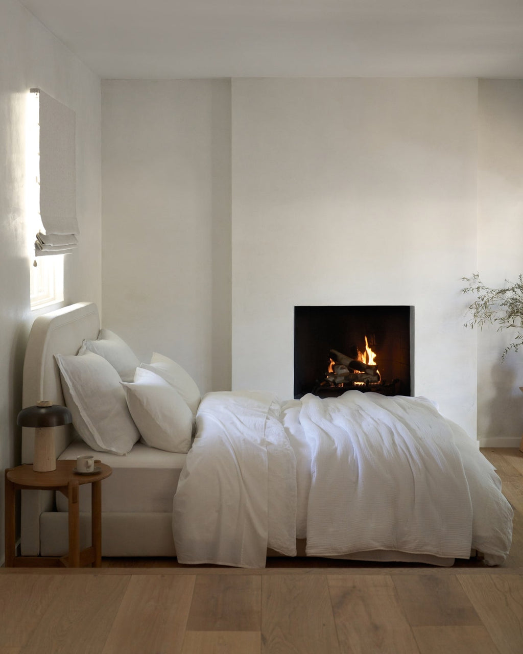 Fitted Sheet, Linen (White) for Bedroom Comfort, Bed Layering and Everyday Sleep, 4 Size Options image 2