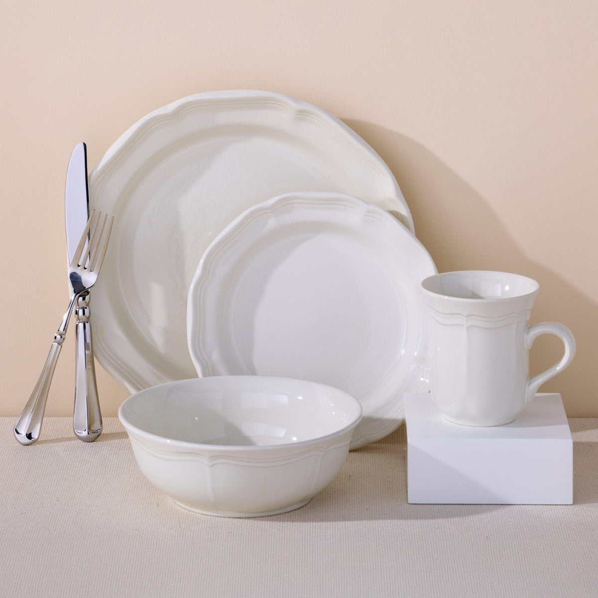 Dinnerware, French Countryside 16 Piece Set, Service for 4, Dishwasher-Safe Care for Family Dining, Serving and Entertaining image 2