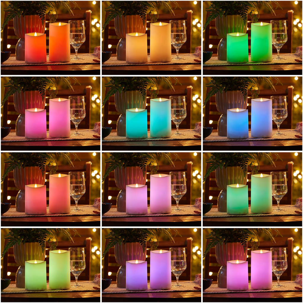 Flameless Candle, Outdoor Color Changing Pillar with Remote for Mantels, Entryways and Holiday Displays, 2 Size Options image 2