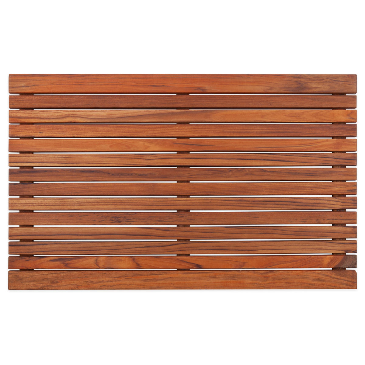 Teak Shower Mat, Durango Oiled with Wide End Slat 31.4″ x 19.6″, Lightweight Design for Indoor or Outdoor Showers, Bathrooms and Spa Areas image 2
