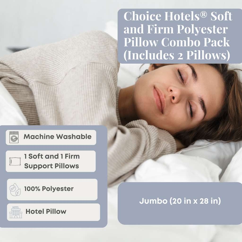 Bed Pillow, Choice Hotels Soft and Firm Polyester Combo, Machine-Washable Care for Everyday Sleep and Guest Room Bedding image 2