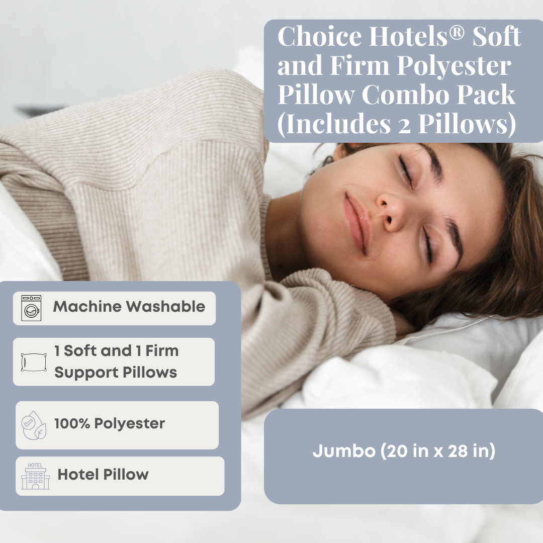 Bed Pillow, Choice Hotels Soft and Firm Polyester Combo, Machine-Washable Care for Everyday Sleep and Guest Room Bedding image 2