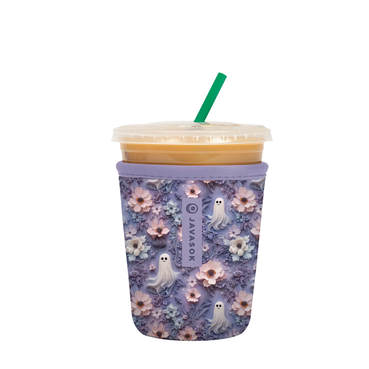 Reusable Cup Sleeve, Ghostly Garden, Lightweight Design, Neoprene Construction for Coffee Cups, Daily Commutes and Dry Hands, 2 Size Options image 2