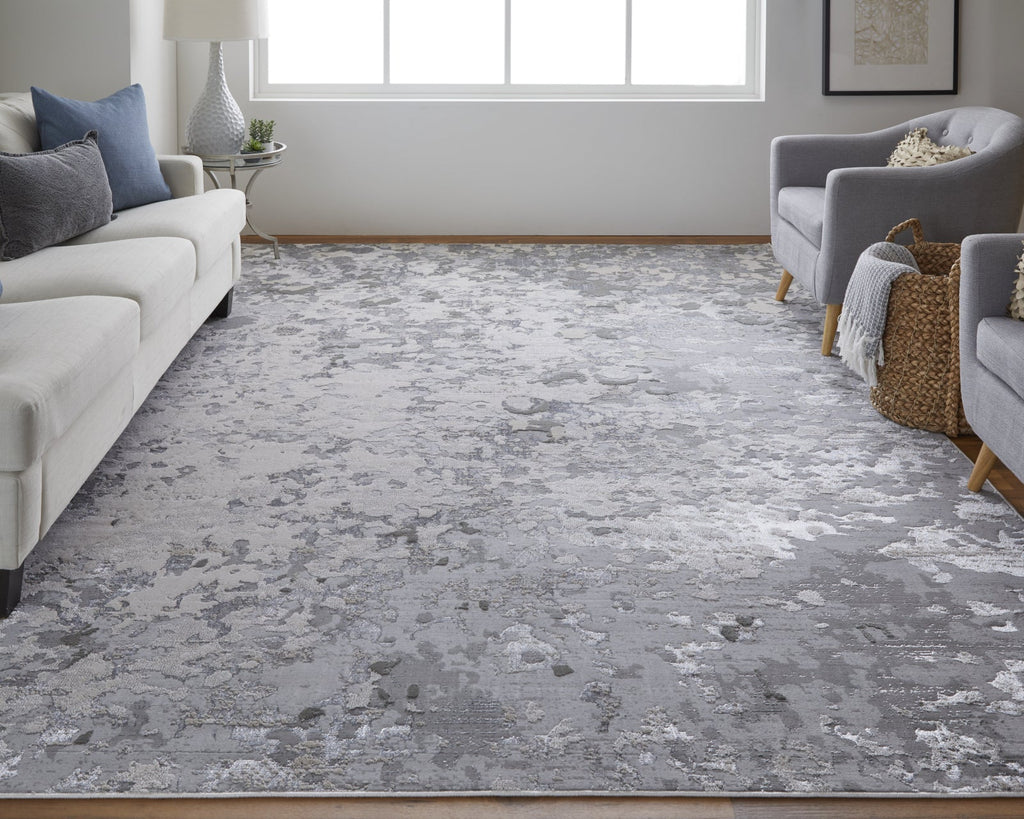 Area Rug, Micah 3336F Silver Gray, Stain-Resistant Finish for Living Rooms, Bedrooms and Entryways, 11 Size Options image 2