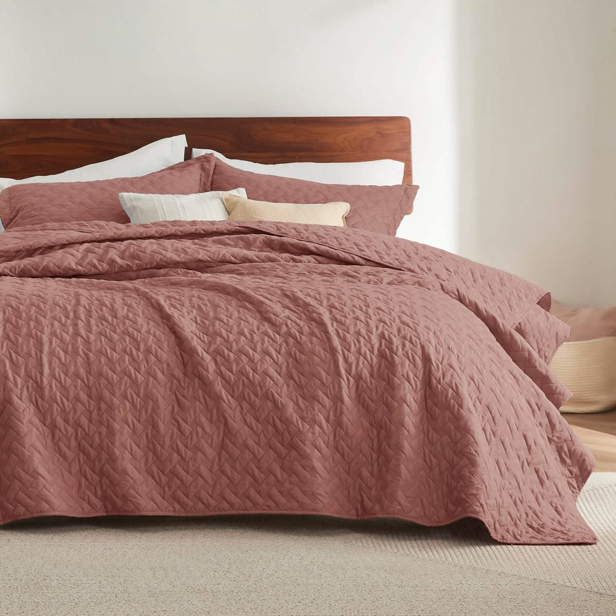Cozy Throw Blanket, Basket weave Quilt Set, Lightweight Design for Living Rooms, Bedrooms and Everyday Lounging, 6 Sizes and 17 Colors image 2