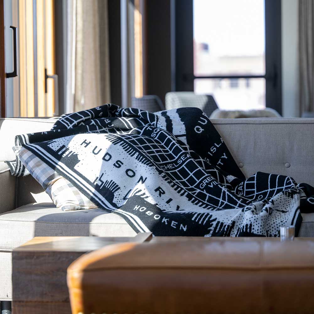 Cozy Throw Blanket, New York City Map Wool, Hypoallergenic Comfort for Living Rooms, Bedrooms and Everyday Lounging image 2