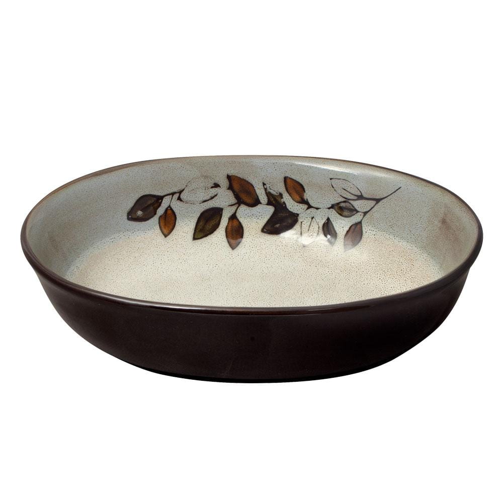 Dinnerware, Rustic Leaves Oval Serve Bowl, Dishwasher-Safe Care for Everyday Meals and Table Settings image 2