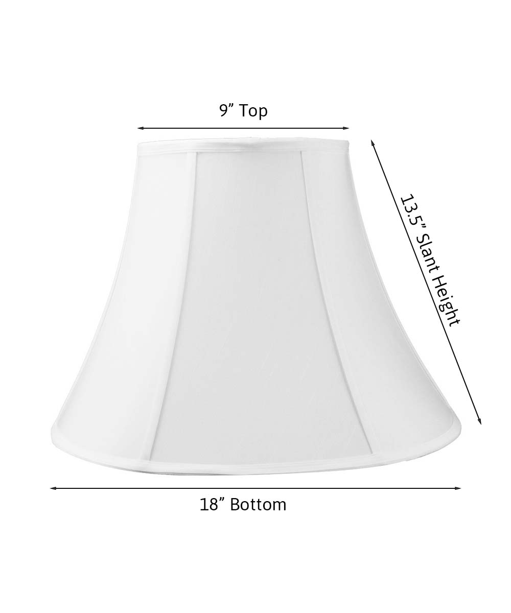 Fabric Lamp Shade, 18"W x 14"H White Bell Shantung for Lamp Replacement, Reading Corners and Living Spaces image 2