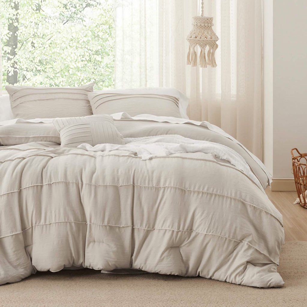 Bed Comforter, Pinch Pleat Set for Year-Round Bedroom Comfort and Restful Sleep, 5 Sizes and 19 Colors image 2