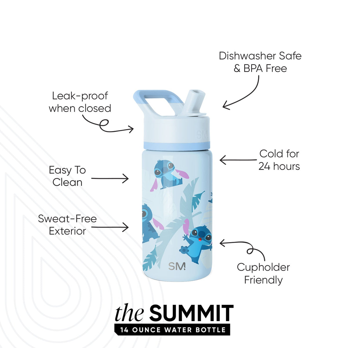 Reusable Drink Bottle, Summit Kids Water with Straw Lid, Stainless Steel Construction for Commutes, Outdoor Trips and Daily Drinks image 2