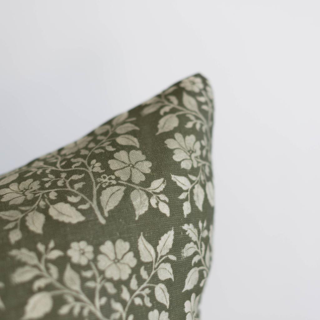 Decorative Pillow Cover Set, Evergreen Floral in Linen 18" 22" 26" for Sofas, Beds and Living Room Accents, 3 Size Options image 2
