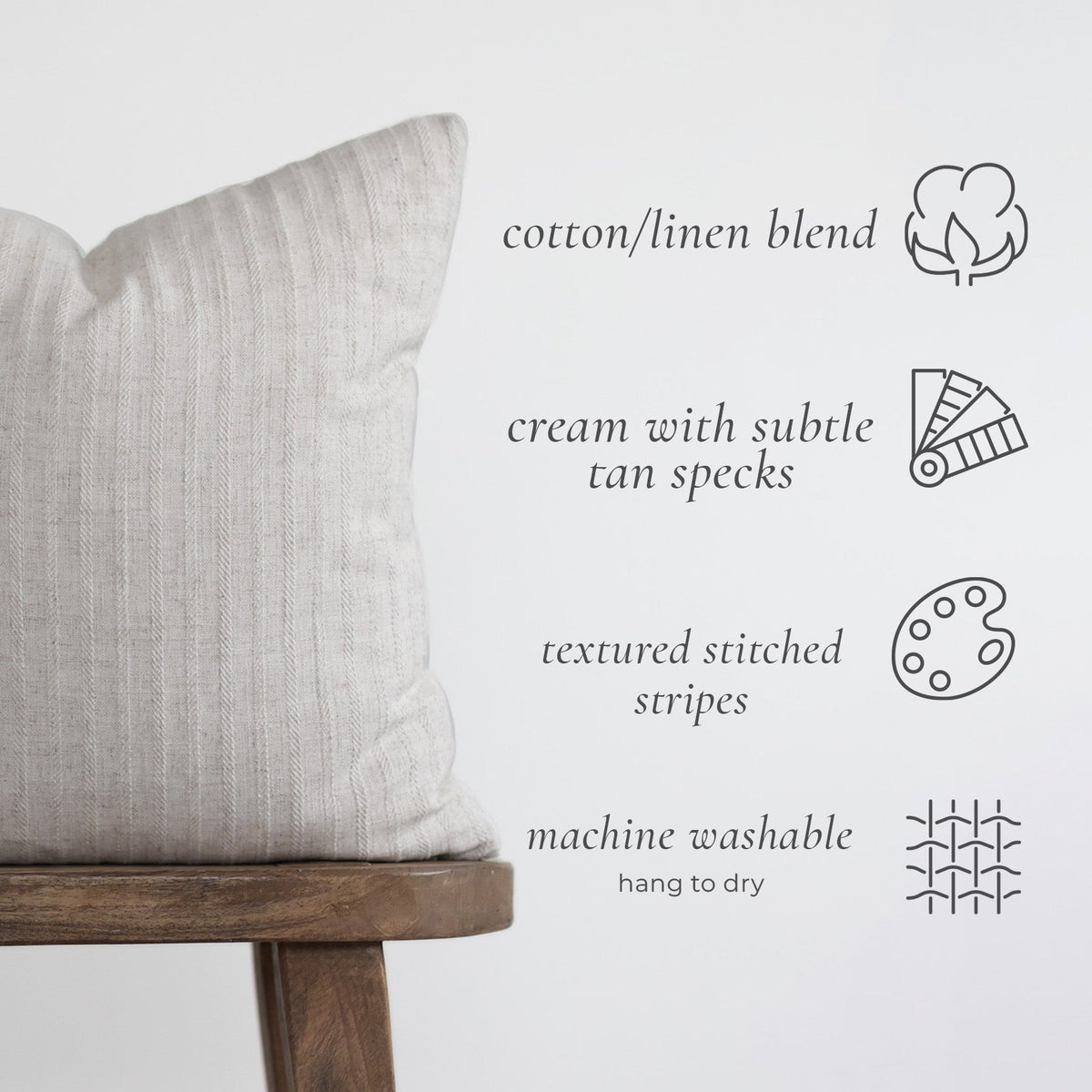 Decorative Pillow Cover, Mabel 18" 22" 26" for Sofas, Beds and Living Room Accents, 3 Size Options image 2
