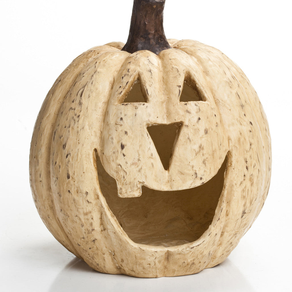 Seasonal Home Decor, 11" Big Mouth Pumpkin White for Mantels, Tables and Seasonal Decorating image 2