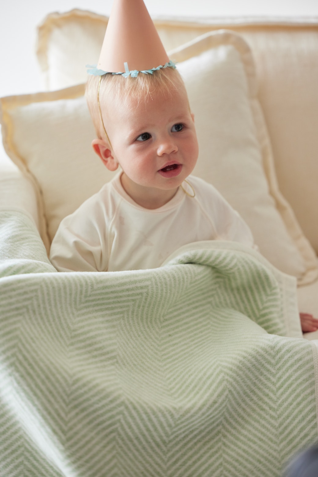 Cozy Throw Blanket, Harborview Herringbone Sprout Green Mini for Sofas, Beds and Relaxing at Home image 2