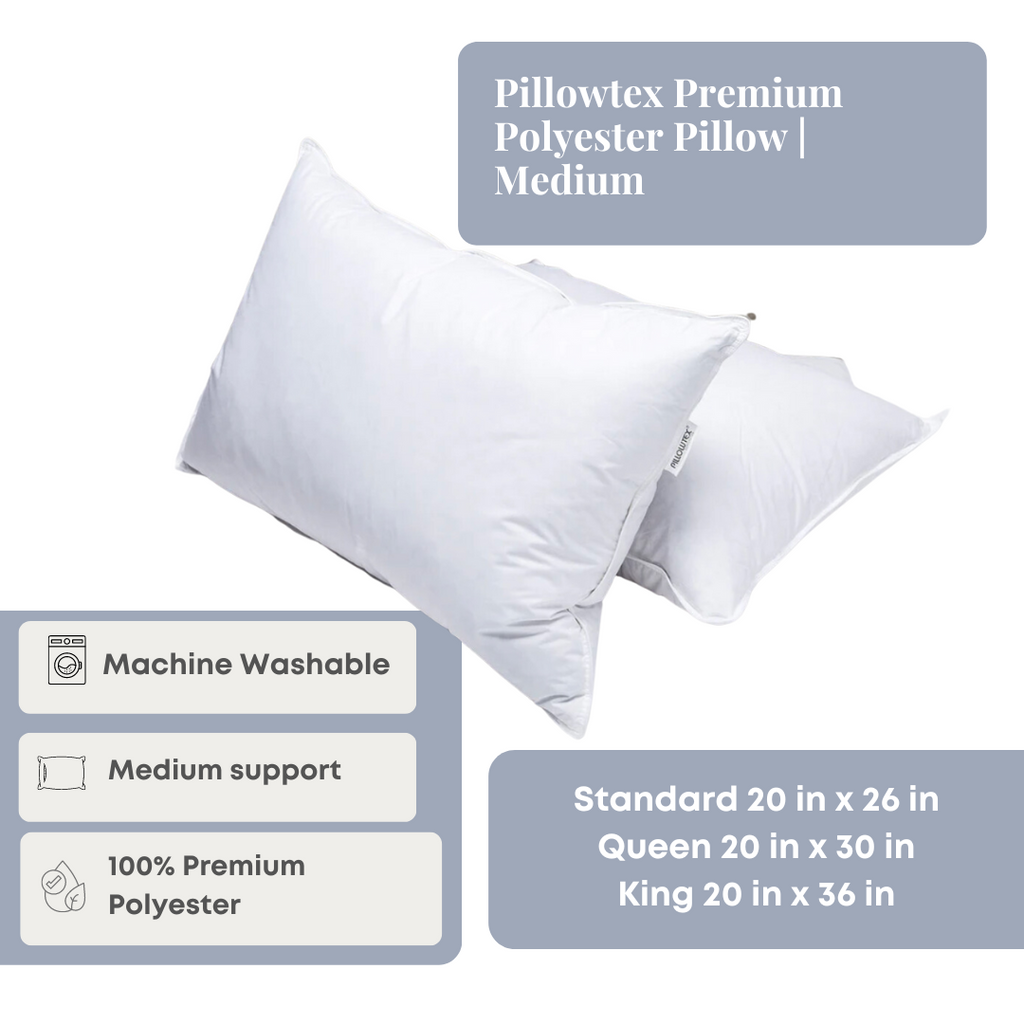 Bed Pillow, Premium Polyester Medium, Hypoallergenic Comfort for Sleeping, Reading and Bedroom Comfort, 3 Size Options image 2