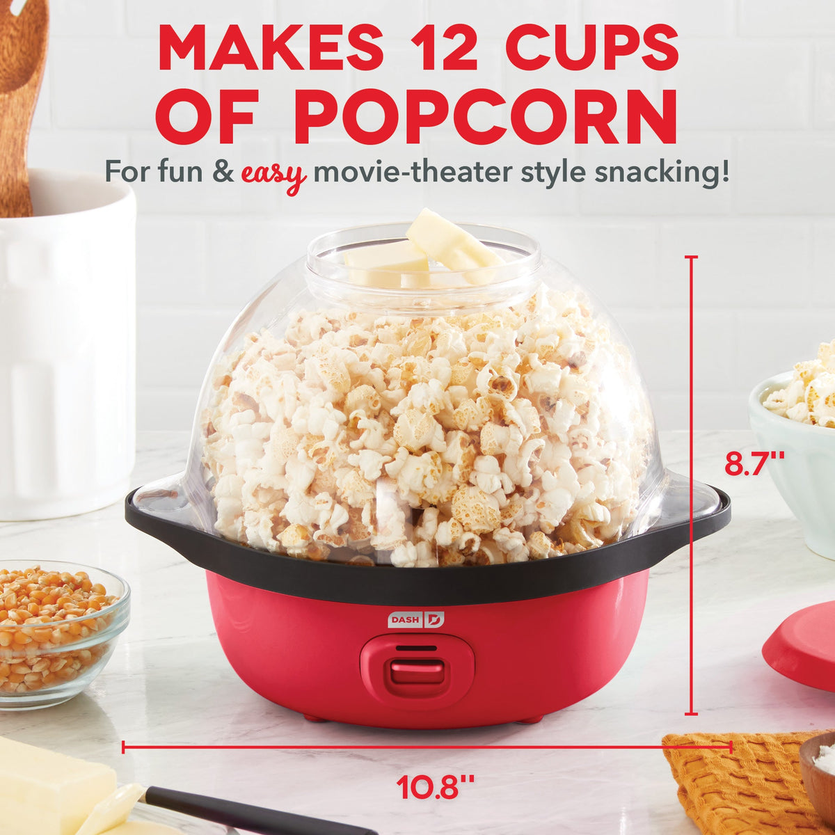 Stovetop Popcorn Popper, SmartStore Stirring Maker, 3Qt for Homemade Popcorn, Movie Nights and Everyday Snacking, 2 Color Options image 2