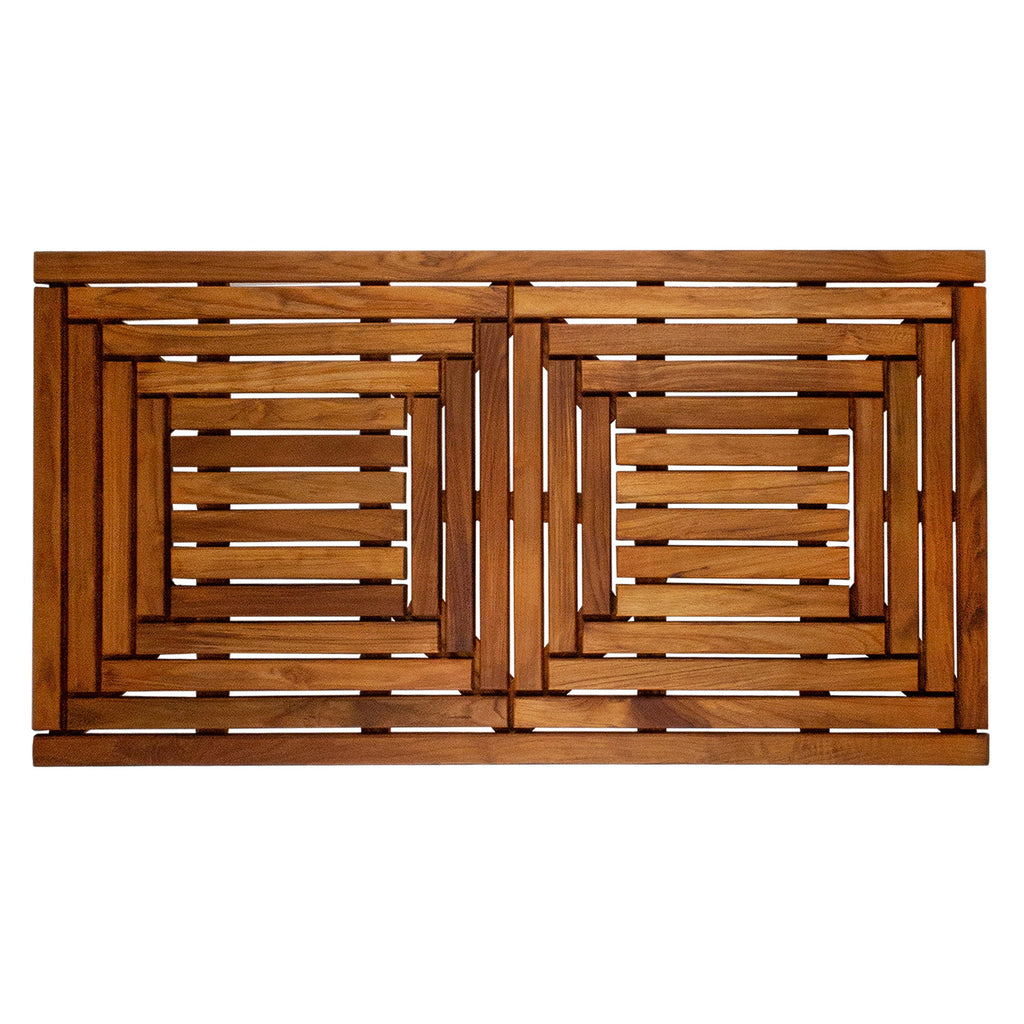 Teak Shower Mat, Denver Oiled Double Framed 39" x 19", Non-Slip Design for Indoor or Outdoor Showers, Bathrooms and Spa Areas image 2
