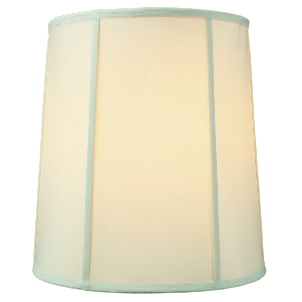 Lamp Shade, 14"W x 15"H Drum with Piping Eggshell for Lamp Replacement, Reading Corners and Living Spaces image 2