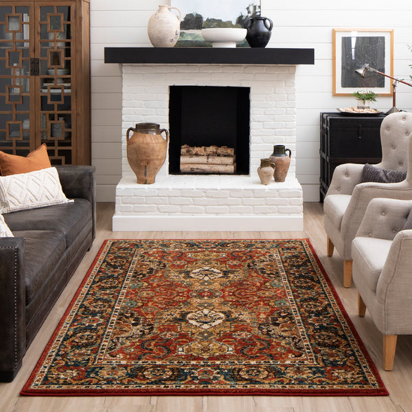 Area Rug, Spice Market Dhahar Garnet for Hallways, Dining Spaces and Home Decor, 5 Size Options image 2