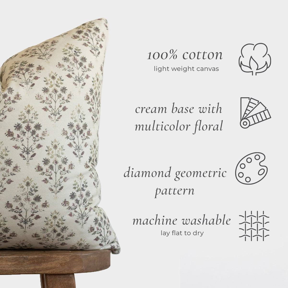 Decorative Pillow Cover Set, Afton 18" 20" 22" 24", Machine-Washable Care for Bedroom Styling and Living Room Decor, 5 Size Options image 2