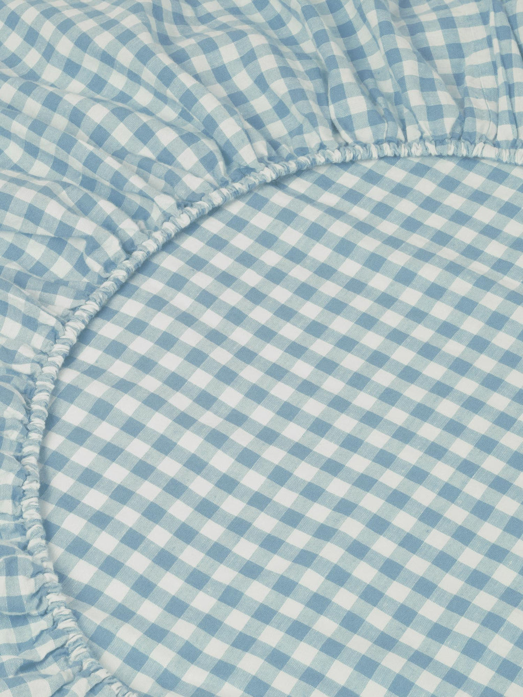 Fitted Sheet, Warm Blue Gingham 100% Linen, Breathable Construction for Bedroom Comfort, Bed Layering and Everyday Sleep, 2 Size Options image 2