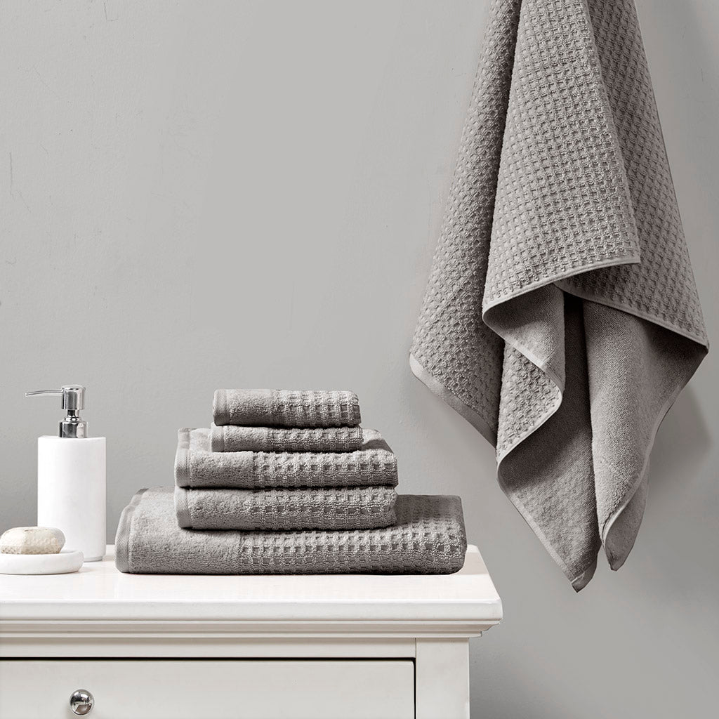 Bath Linen, Spa Waffle Cotton Waffle Jacquard, Lightweight Design, Machine-Washable Care for Home Bathrooms and Everyday Care image 2