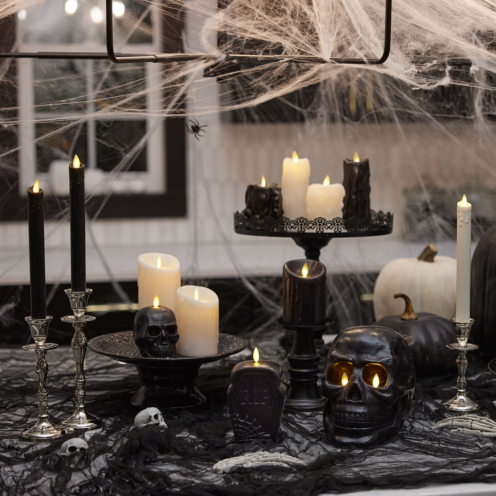 Flameless Candle, Black Heavy Wax Drip Slim Pillar for Bedrooms, Living Rooms and Everyday Candlelight Ambience, 2 Size Options image 2