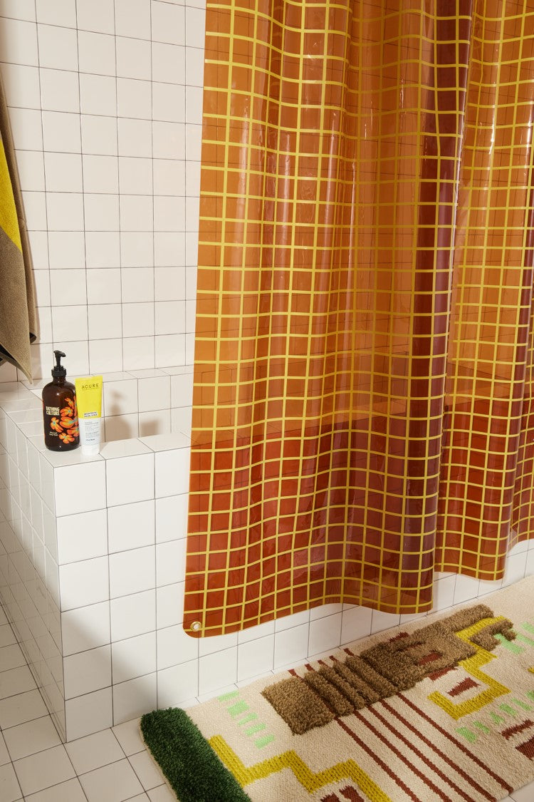 Shower Curtain, 2x2 in Honey, EVA with 30% Recycled Content, 12 Gauge Material for Bathroom Showers, Privacy Screening and Everyday Decor image 2