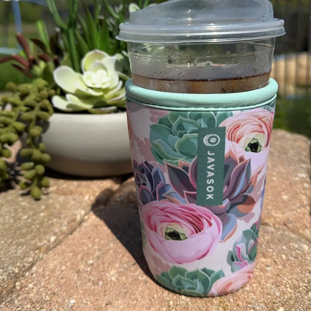 Reusable Cup Sleeve, Pastel Splendor, Lightweight Design, Neoprene Construction for Coffee Cups, Daily Commutes and Dry Hands image 2
